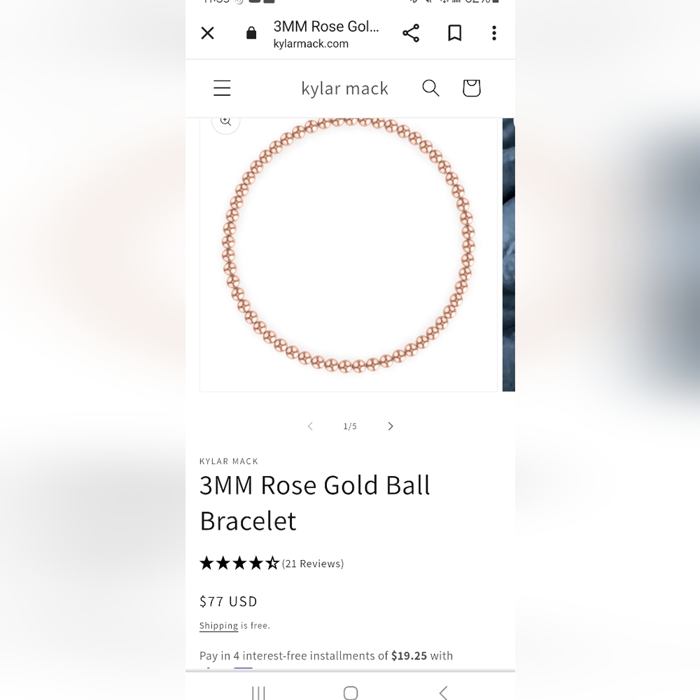 Kylar Mack 3mm rose gold ball bracelet